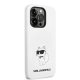 Karl Lagerfeld dėklas iPhone 14 Pro, Silicone Choupette MagSafe, baltas