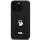 Karl Lagerfeld dėklas iPhone 13 / 13 Pro su laikikliu Gripstand Saffiano, juodas