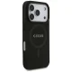 Guess Saffiano Classic Logo MagSafe dėklas iPhone 17 Pro telefonui, juodas