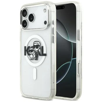 Karl Lagerfeld MagSafe dėklas iPhone 17 Pro Max, Karl & Choupette Sketch