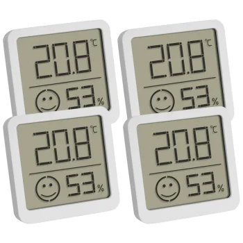 TFA Digital Thermo-Hygrometer Set of 4 White