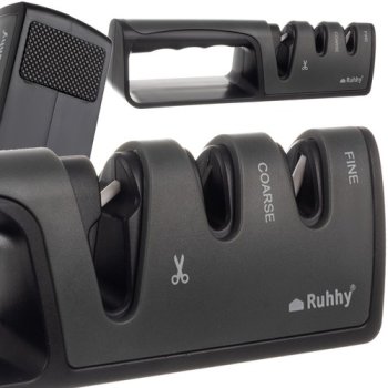 3-Step Knife and Scissors Sharpener (Black)