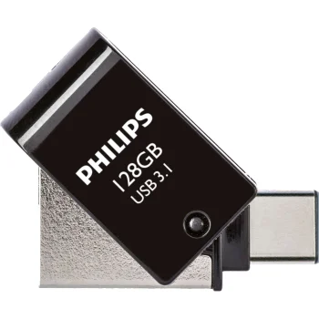 Philips 2 in 1 OTG USB atmintinė 128 GB USB 3.1 ir USB-C, Midnight Black