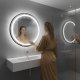 ModernHome Round LED Bathroom Mirror, 80 cm, 3 Light Colors, Anti-Fog