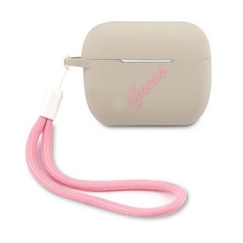 Guess AirPods Pro Case Silicone Vintage, Gray Pink