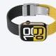 2 vnt. AmazingThing Blend Band dirželių Apple Watch 45/46/49mm, geltona-juoda/juoda