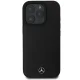 Mercedes Textured And Plain Leather MagSafe dėklas iPhone 16 Pro telefonui, juodas