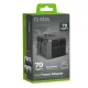 SBS universalus GaN kelioninis adapteris 70W, juodas