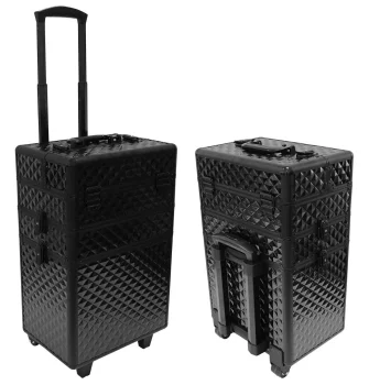 Kosmetinis lagaminas su ratukais Case 95424, juodas
