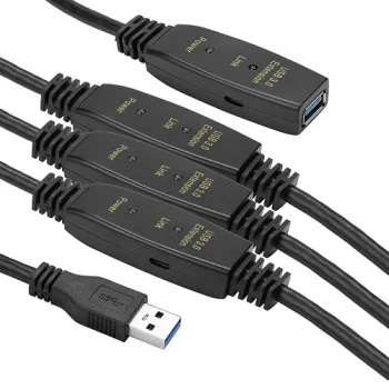 Aktyvus USB 3.0 ilgiklis USB-A (M) – USB-A (F), 30 m, juodas