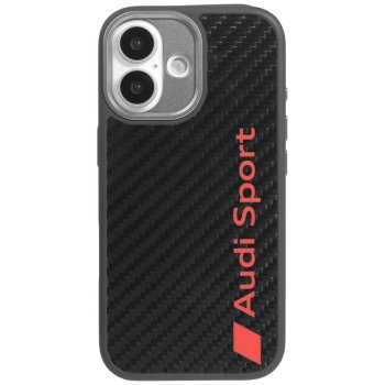 Audi R8 Carbon Fiber MagSafe dėklas, skirtas iPhone 17, juodas