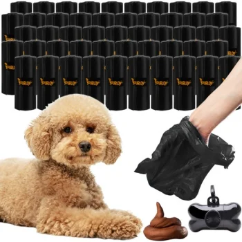 Excrement Feces Poop Collection Bags, 1000 pcs. + Container