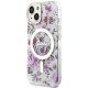 Guess dėklas iPhone 14 telefonui IML Flower MagSafe, skaidrus