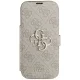 Guess Book 4G Metal Logo atverčiamas dėklas iPhone 18 Pro / 17 Pro, rožinis