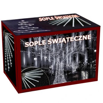 Meteor Shower LED Lights 50cm 8 Tubes IP44 Waterproof, Cool White
