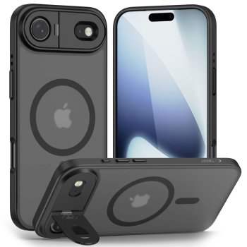 Dėklas Tech-Protect MagStand MagSafe, iPhone 17 Air, matinis juodas
