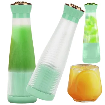 Nešiojamas belaidis USB trintuvas kokteiliams 400ml, žalias