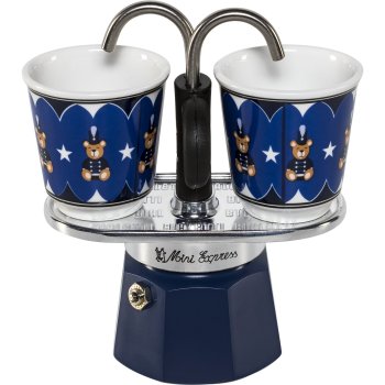 Bialetti Mini Express Joyful Memories kavavirės rinkinys, mėlynas/sidabrinis