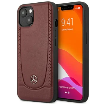 Mercedes Leather Urban dėklas, skirtas iPhone 14 Plus, raudonas