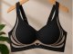 Women\'s Push-Up Sports Bra with Pads, Black, 2XL