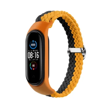 Pintas nailoninis dirželis Telcon Smart Band M3/M4/M5/M6, oranžinis ir pilkas