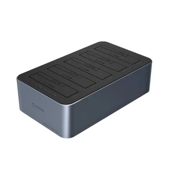 Orico 6656C3-C 5 skyrių doko stotis 2.5"/3.5" SATA HDD/SSD su neprisijungusio klonavimo funkcija, pilka