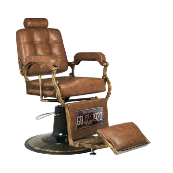 Gabbiano Boss "Old Leather" Barber Chair, Light Brown