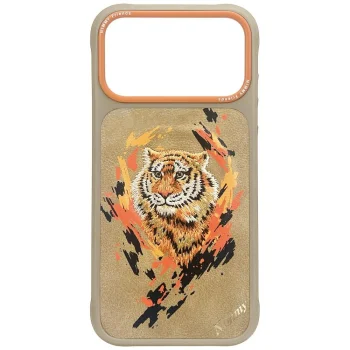 Nimmy Tiger MagSafe dėklas telefonui iPhone 17 Pro, šviesiai rudas