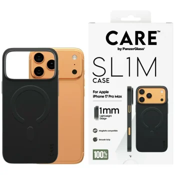 CARE by PanzerGlass SL1M MagSafe dėklas iPhone 17 Pro Max - Juodas