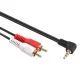 Maclean MCTV-824 Angled Mini Jack 3.5mm to 2RCA Cable, 1m, Black