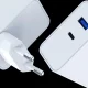 Sieninis įkroviklis 3Mk Protection FlowPower 45W, USB-A / USB-C, baltas