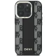 DKNY Leather Checkered Mono Pattern MagSafe dėklas iPhone 16 Pro, juodas