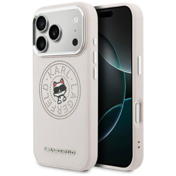 Karl Lagerfeld Point & Choupette Sketch MagSafe dėklas skirtas iPhone 17 Pro Max, Rausvas