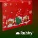 Ruhhy 22483 Christmas Table Runner with Gnomes, 220x40 cm, Red