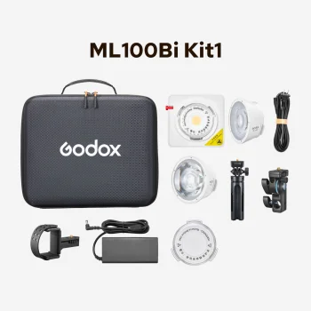 Godox ML100 Bi-color Kit 1 LED vaizdo šviesos rinkinys