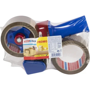 Pakavimo juostos dalytuvas Tesa Tesapack su 2 lipniosiomis juostomis 66 m x 50 mm, rudas