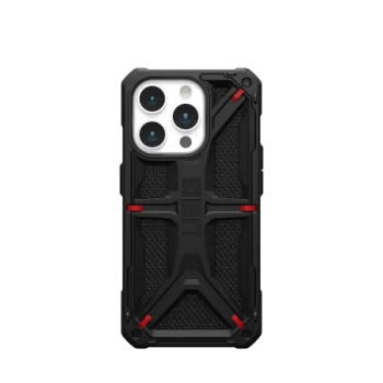 UAG Monarch dėklas iPhone 15 Pro telefonui, juodas Kevlar