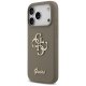 Guess Silicone Big 4G Script dėklas iPhone 17 Pro telefonui, rudas