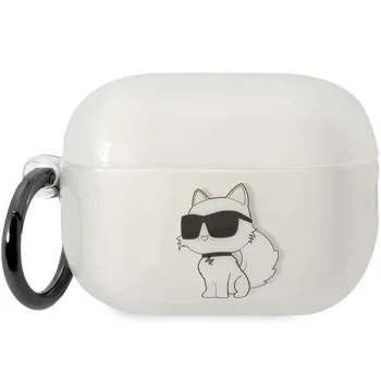 Karl Lagerfeld dėklas AirPods Pro 2 ausinėms, skaidrus