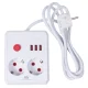 Maitinimo ilgintuvas Maclean MCE387 W, 2 lizdai, 3x USB, 2500W, 1.5m, balta