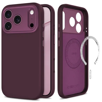 Dėklas Tech-Protect Uniq MagSafe CC, skirtas iPhone 18 Pro / 17 Pro, bordo