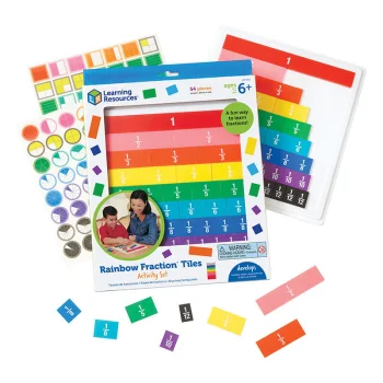 Set of math problems and exercises with fractions Learning Resources LER 0615