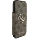 Guess atverčiamasis dėklas, skirtas iPhone 17 Pro, Book 4G Metal Logo, rudas