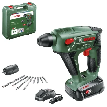 Akumuliatorinis perforatorius Bosch UNEO Maxx, 18 V, 1x 2.5 Ah su krovikliu