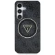 Guess 4G Glitter Triangle Buttons MagSafe dėklas Samsung Galaxy S25+, juodas