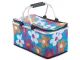 Foldable Thermal Picnic Basket, 48x28x22 cm, Green Floral