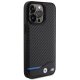 BMW dėklas iPhone 15 Pro Max telefonui Leather Carbon, juodas