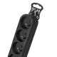 Maclean MCE225 Power Strip, 6 Outlets, with Switch, 1.5m, 2300W, Black