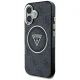 Guess IML Metal Glitter 4G MagSafe dėklas iPhone 16 telefonui, juodas