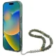 Guess dėklas iPhone 16 Pro Max telefonui su perlų dirželiu MagSafe, žalias